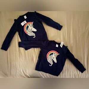 NWT toddler girl baby GAP navy sweater with unicorn design size 2T